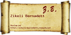 Zikeli Bernadett névjegykártya